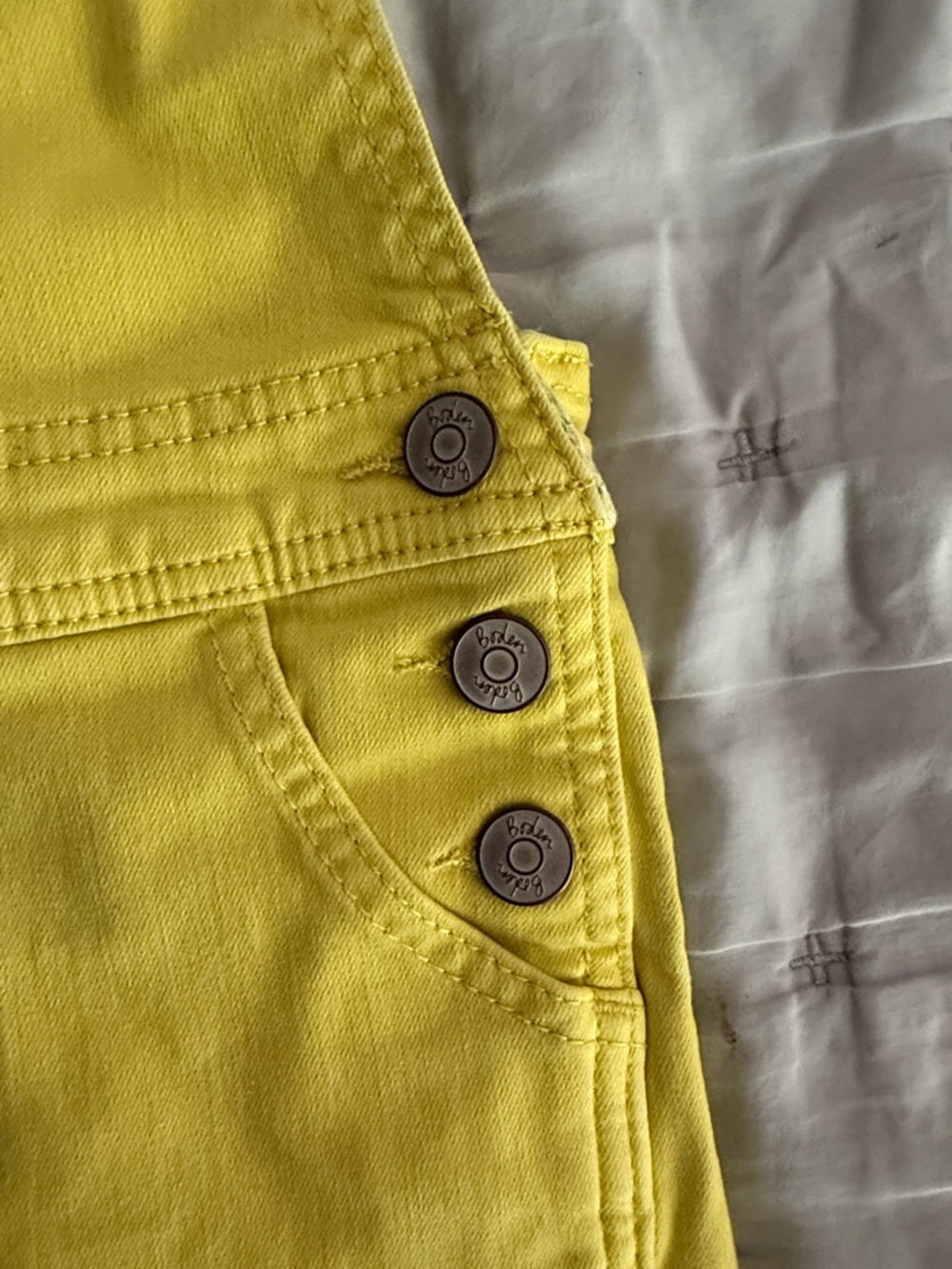 Mini Boden Yellow Daisy Short Overalls with Rainbow Straps 6-7yr - Picture 4 of 5